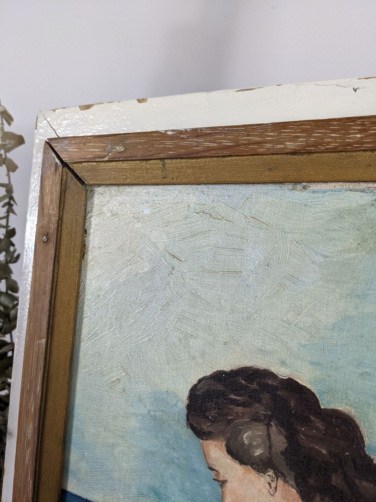 A Charming Vintage French Oil On Canvas   Nude Life Portrait photo vintage