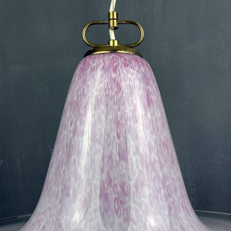 Mid Century Pink Murano Glass Pendant Lamp By Veluce Italy 1970s photo furniture
