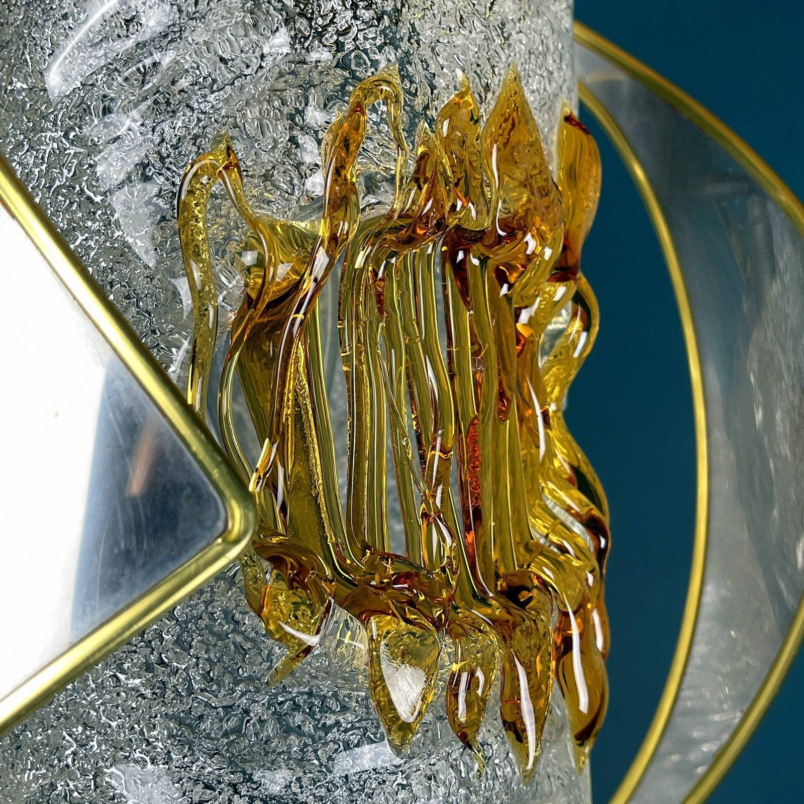 Mid Century Amber Murano Chrome Chandelier Mazzega By Toni Zuccheri Italy 1970s Space Age Sputnik Atomic Design photo buy