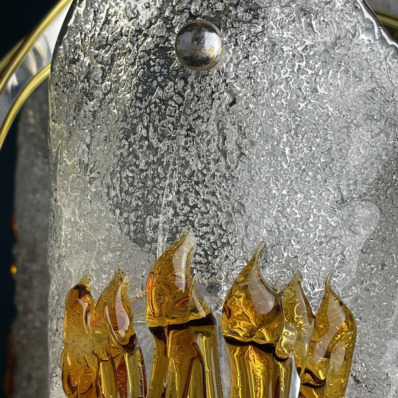 photo for sale Mid Century Amber Murano Chrome Chandelier Mazzega By Toni Zuccheri Italy 1970s Space Age Sputnik Atomic Design