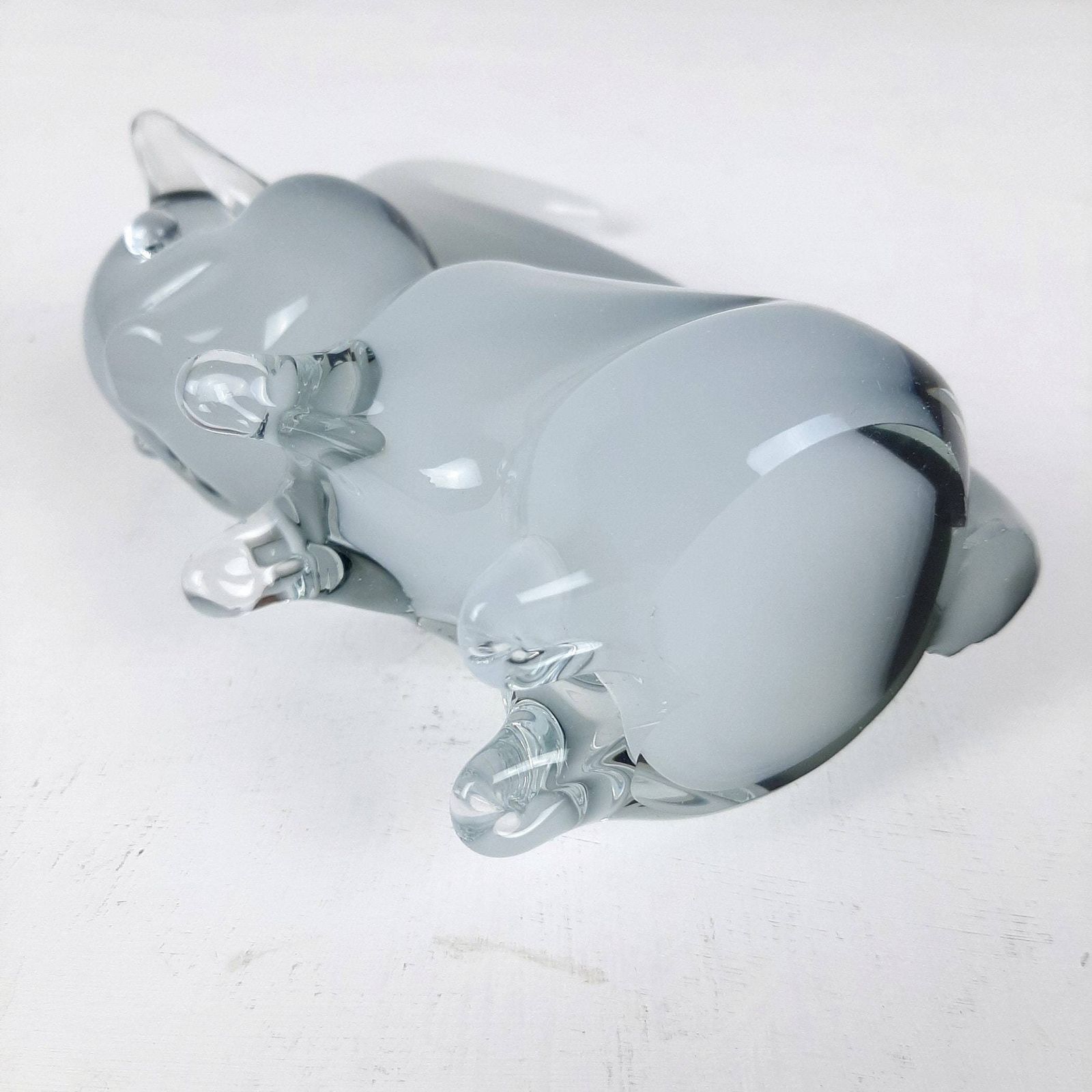 photo for sale Murano Smokey Glass Sculpture Squirrel V. Nasson Italy 1970s Magic Art Glass Sculpture