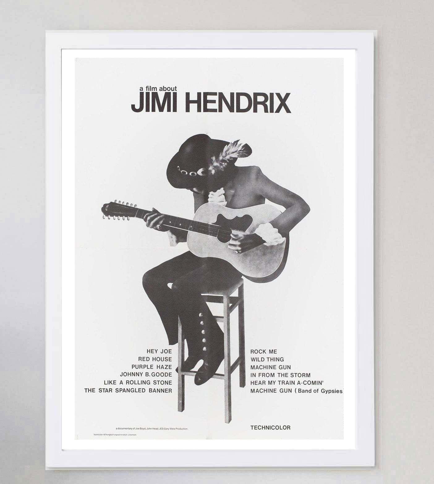 Jimi Hendrix (A Film About) Original Vintage Poster photo for sale