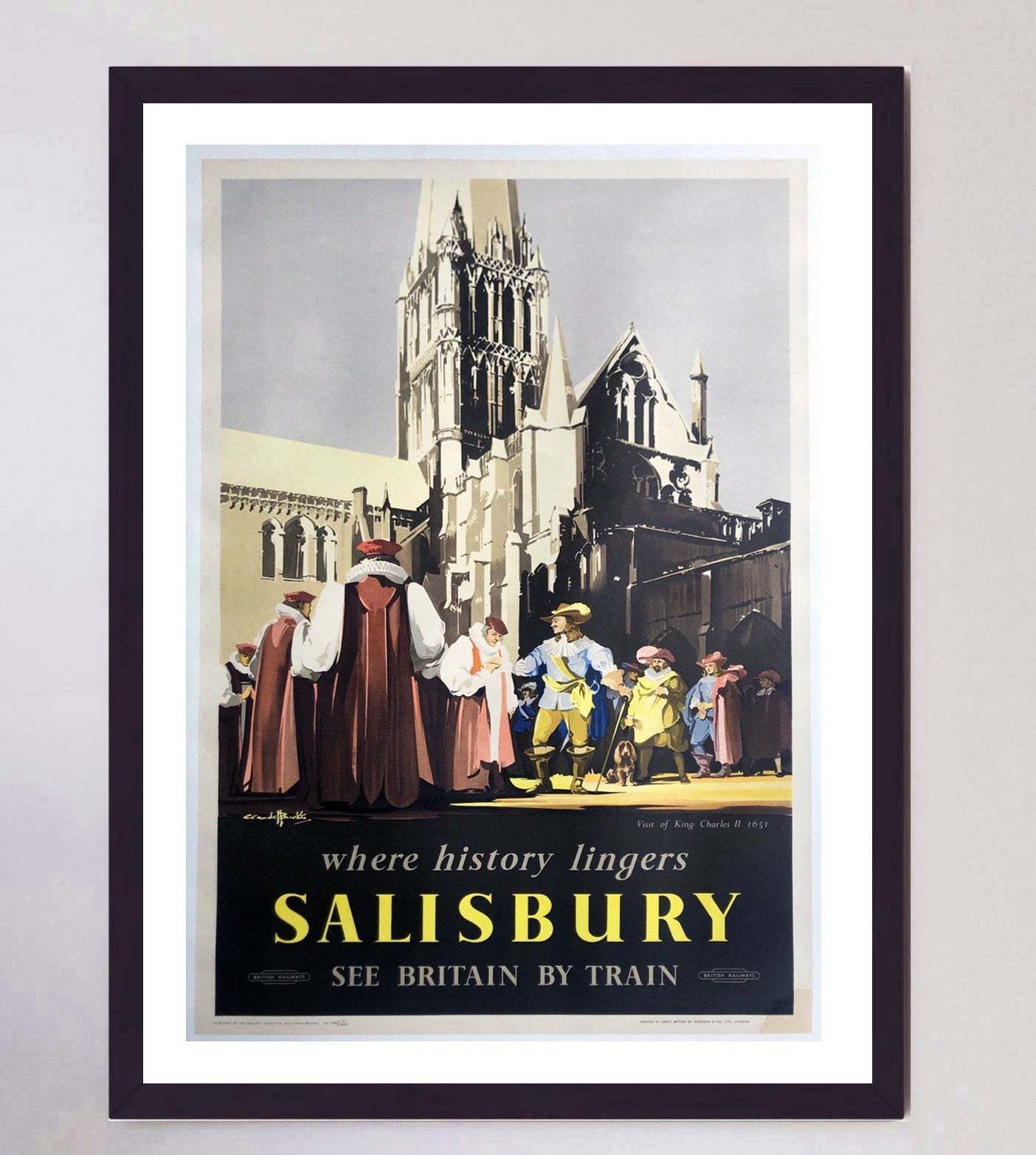 Salisbury   British Railways Original Vintage Poster photo furniture