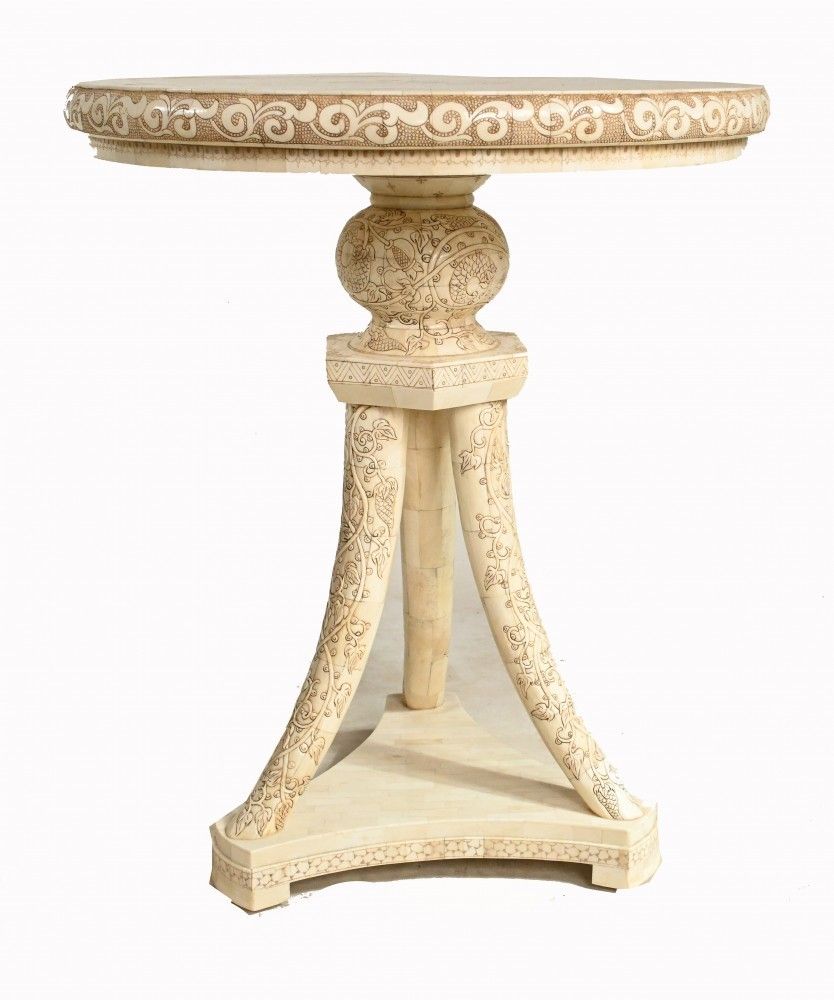 Pair Hand Carved Side Tables Indian Occasional Furniture photo 1550.0