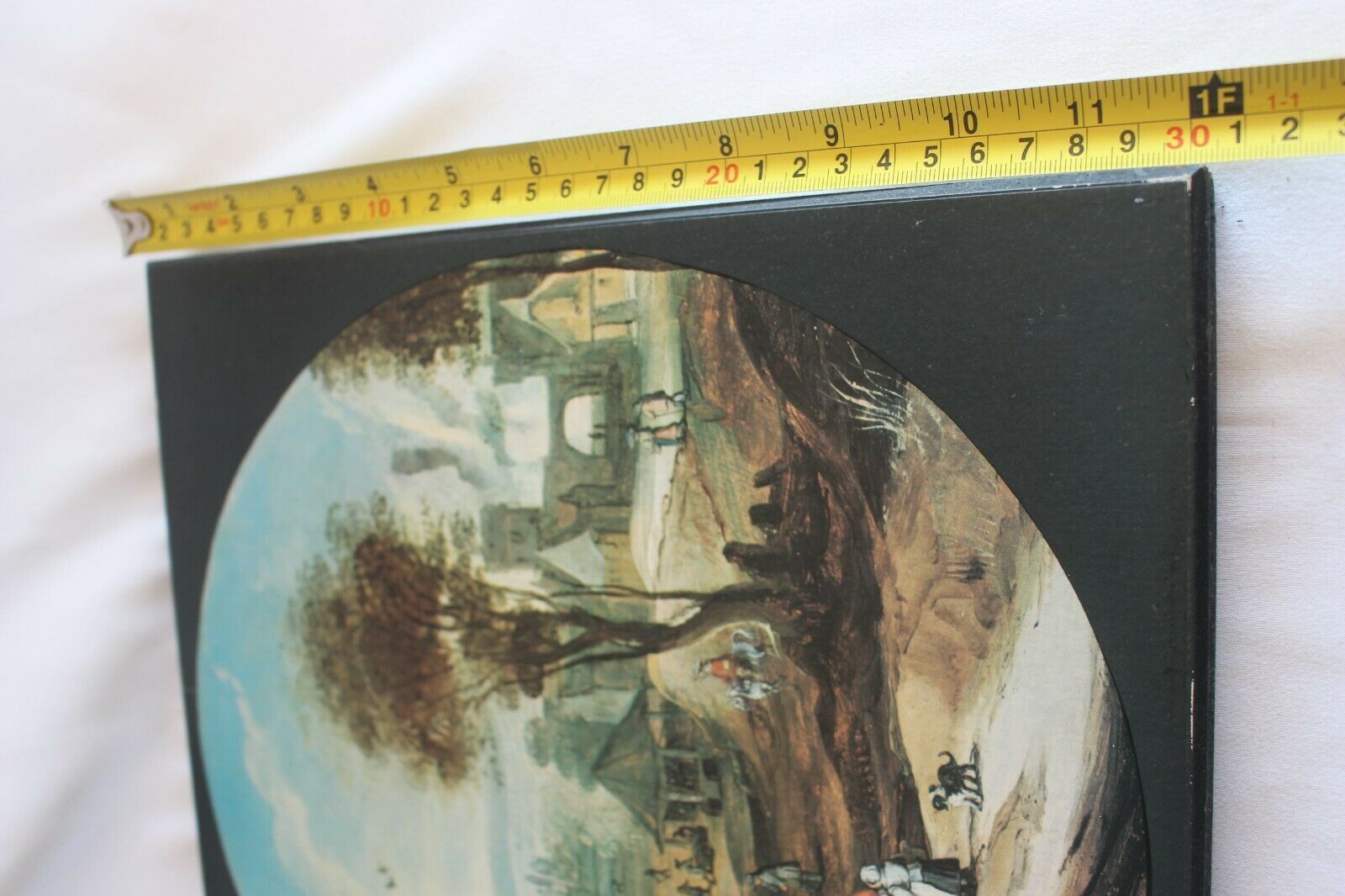 59.0 Vintage 19th C. Handcrafted Set Of 4 Wooden Old Villages Print Art Work 30 Cm photo