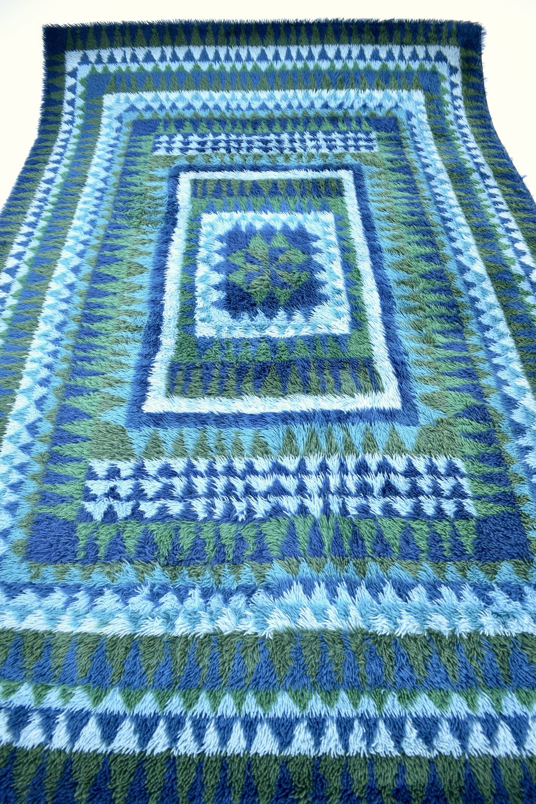 Large Handmade 1960’s Scandinavian Rya Rug photo for sale