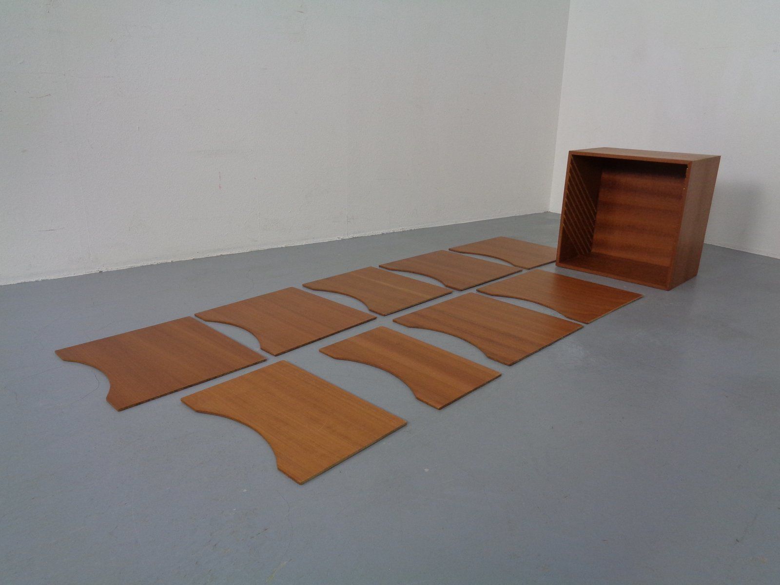 Teak A4 Register Filing Shelves, 1960s photo vinterior