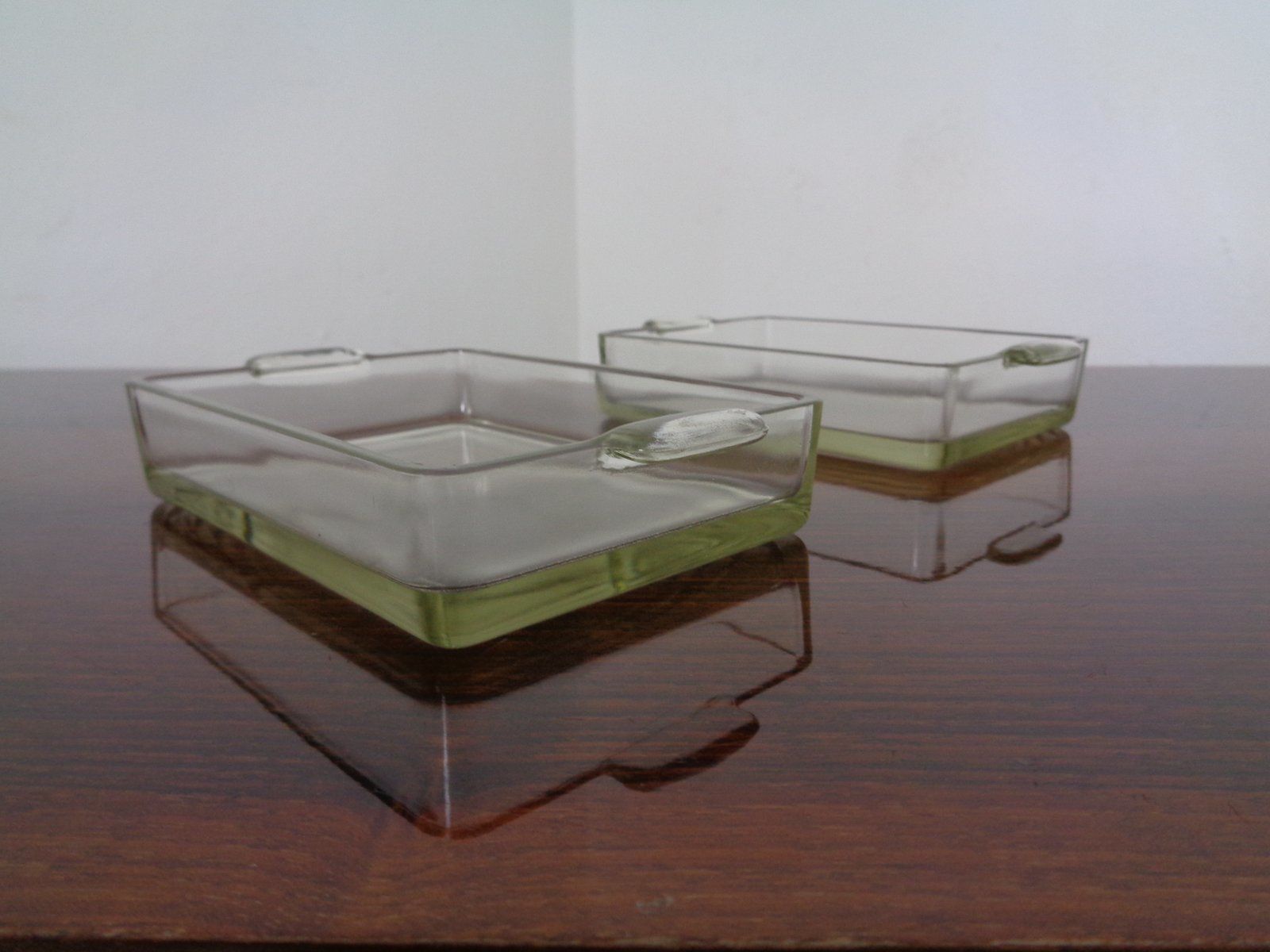 Home Decor Danish Siam Teak Tray And Glass Bowls From Artiform, Set Of 2, 1960s photo