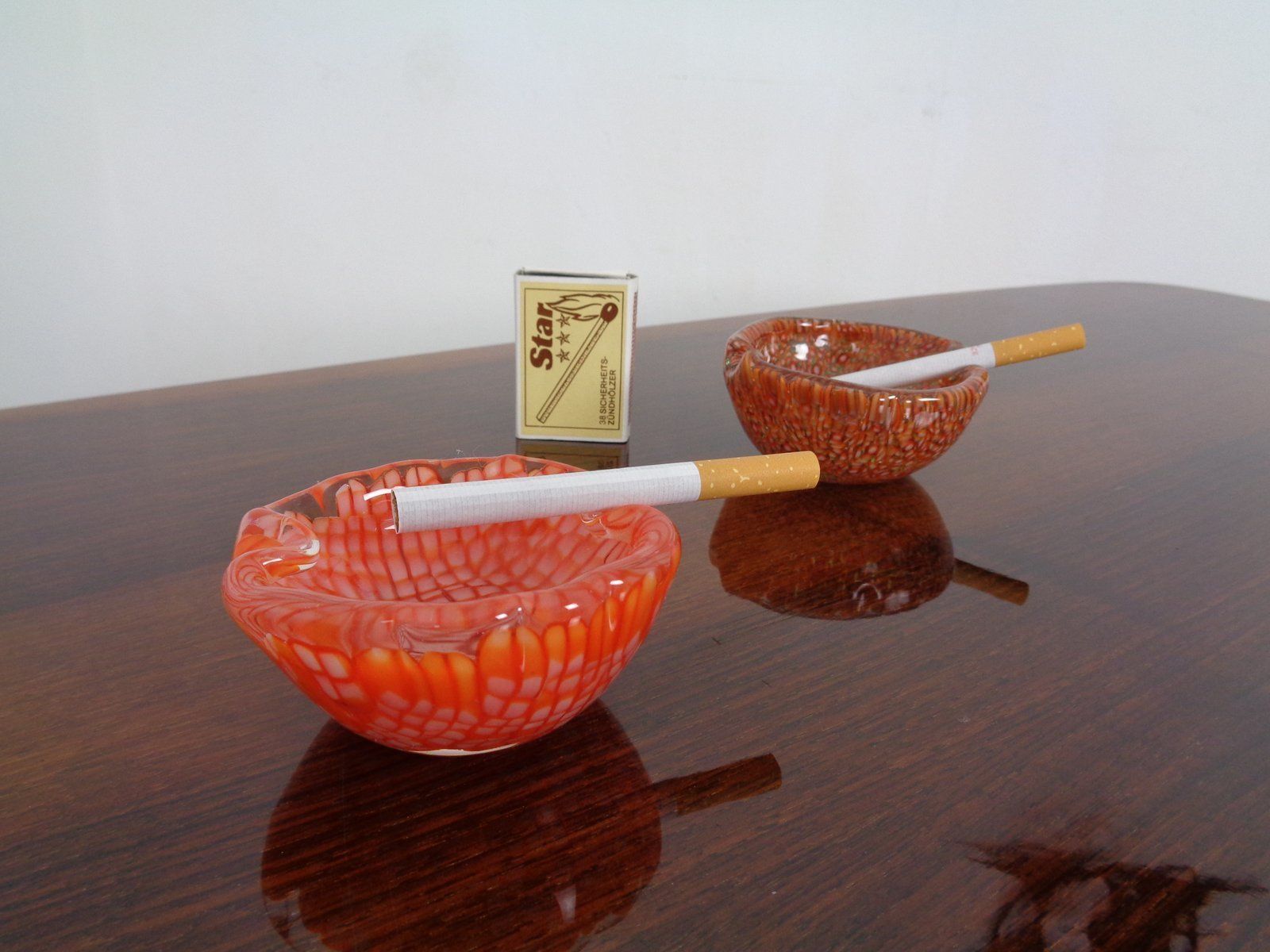 Small Italian Murano Glass Ashtrays, 1960s, Set Of 2 photo 210.0