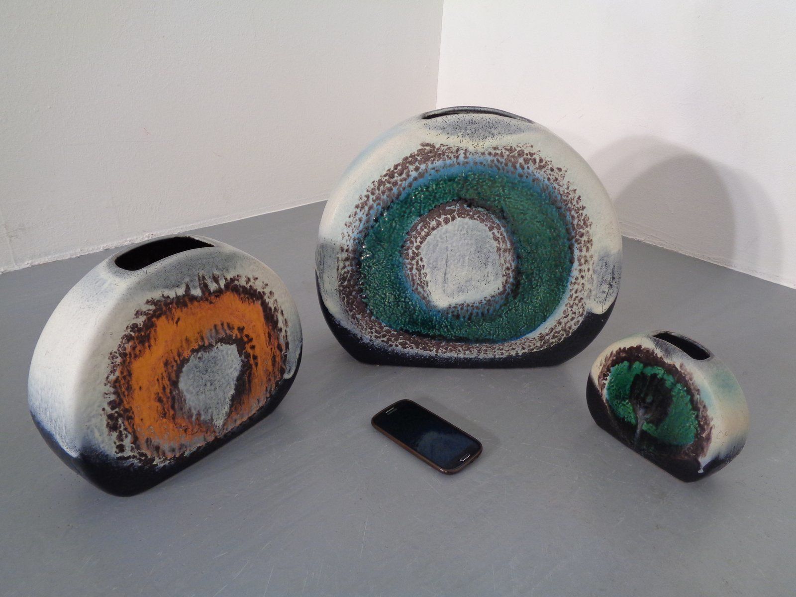 West German Pottery Polar Vases From Dümler & Breiden, 1970s, Set Of 3