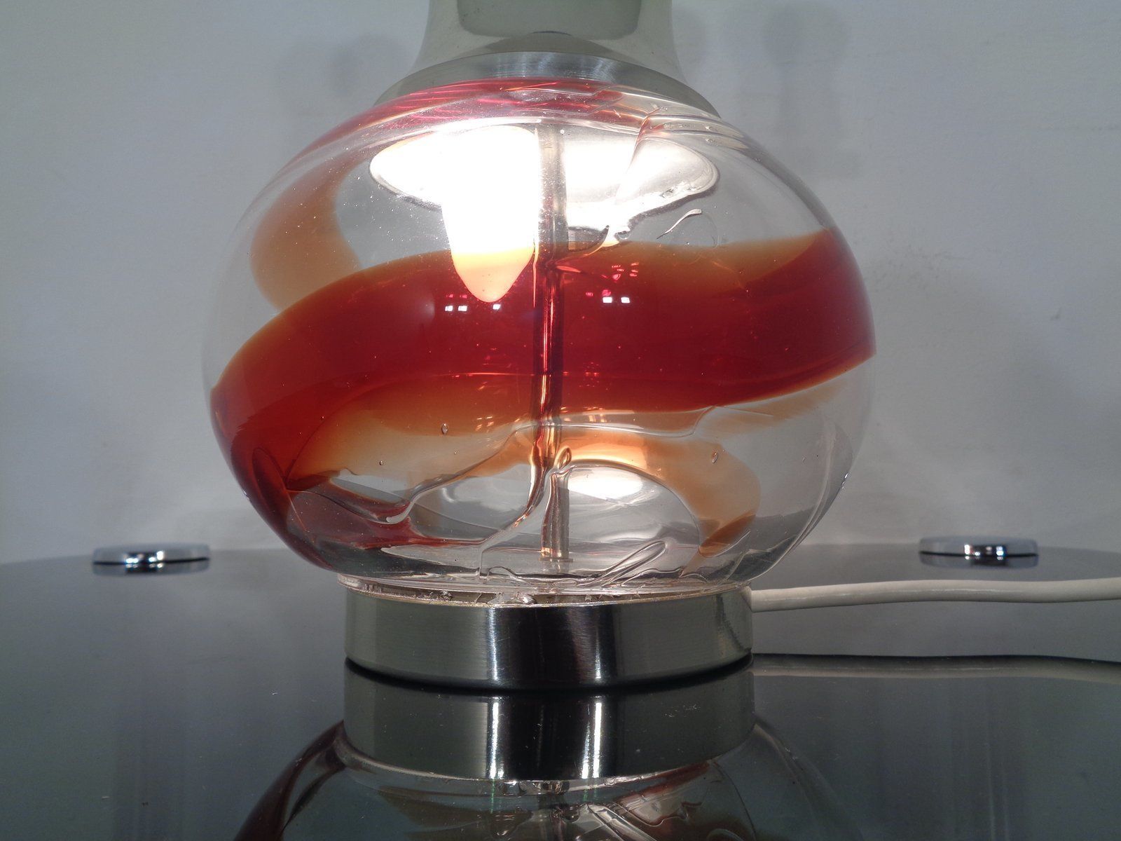 Italian Glass Floor Lamp, 1970s photo vinterior