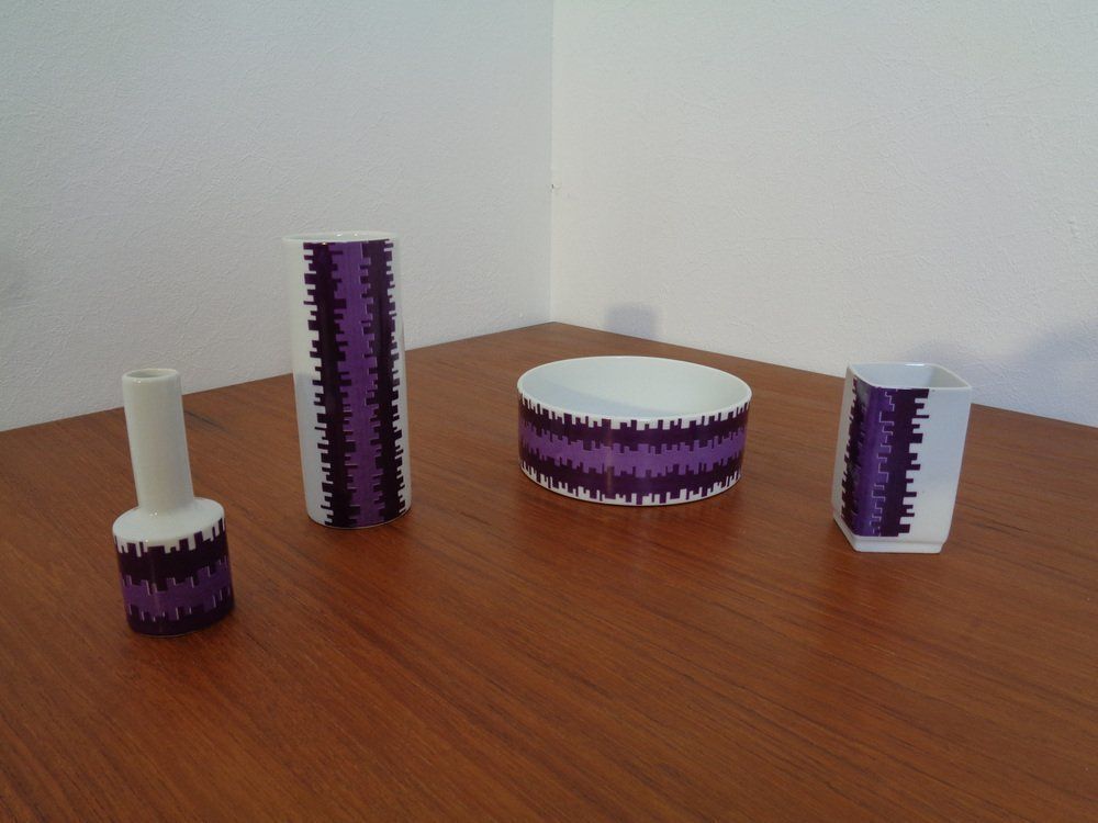 Porcelain Vases & Bowl, 1970s, Set Of 4 photo furniture