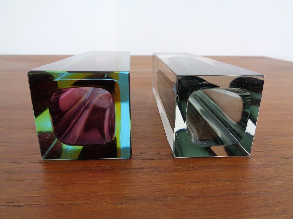 387.0 Italian Murano Glass Sommerso Vases From Murano, 1960s, Set Of 2 photo