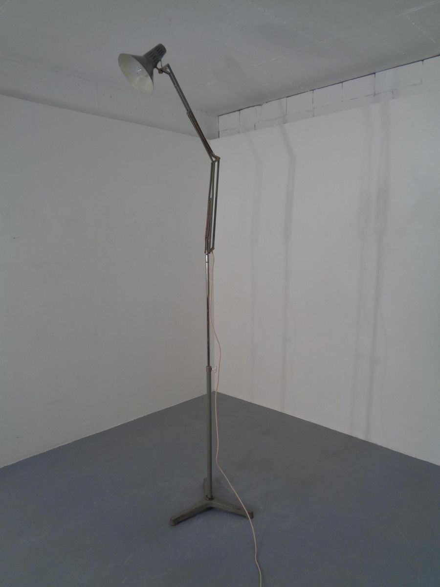 Industrial Terry Architectural Floor Lamp By H. Busquet For Hala, 1950s photo Lighting