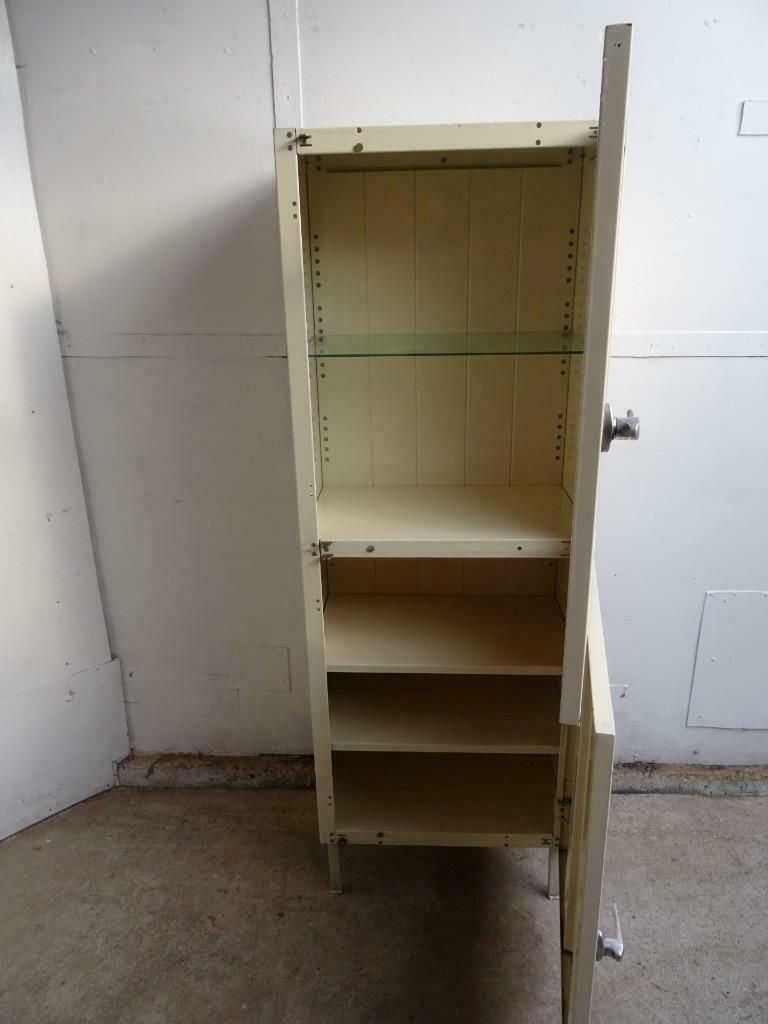 A Fantastic Art Deco Metal Collectors Cabinet photo vinterior