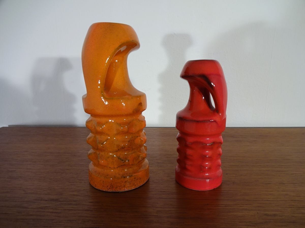 German Ceramic Vases From Pan Keramik 1970s Set Of 2 photo 152.0