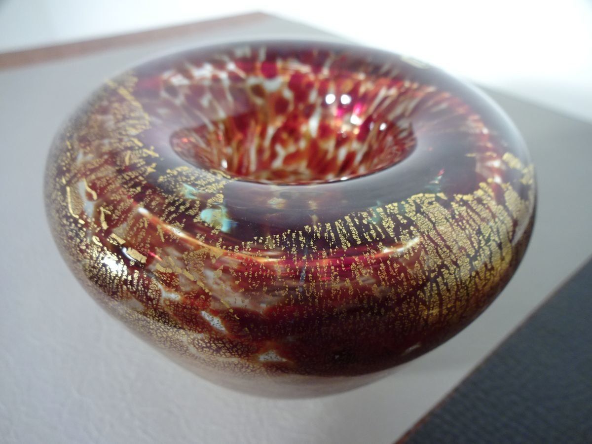 143.0 Maltese Glass Ashtrays Rom Mdina, 1960s, Set Of 2 photo