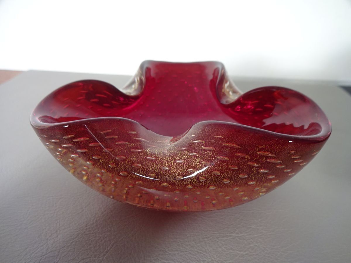 Italian Murano Glass Ashtray By Barovier & Toso, 1960s photo vintage