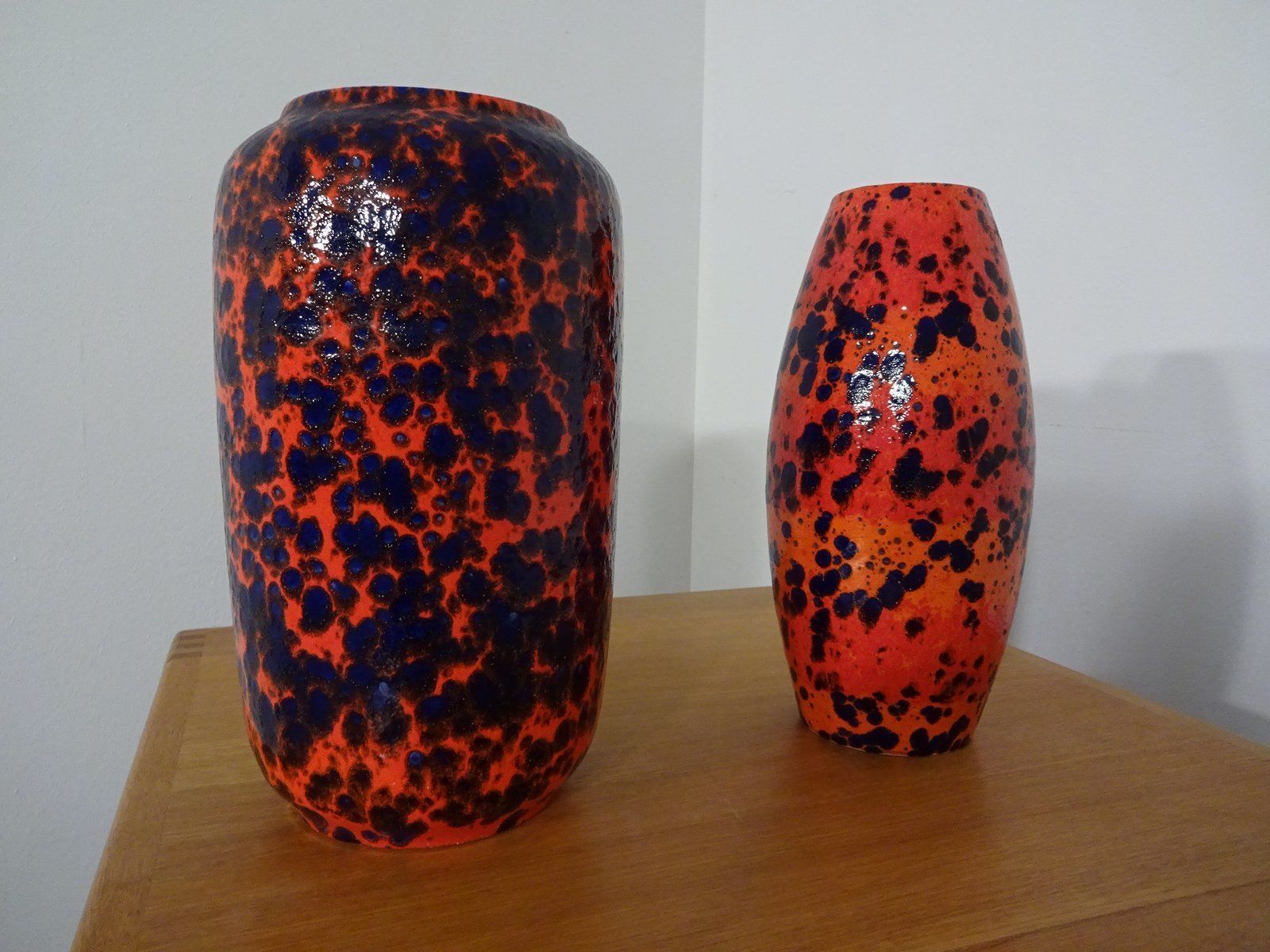 Large Fat Lava Ceramic Vase From Scheurich 1970s Set Of 2 photo for sale
