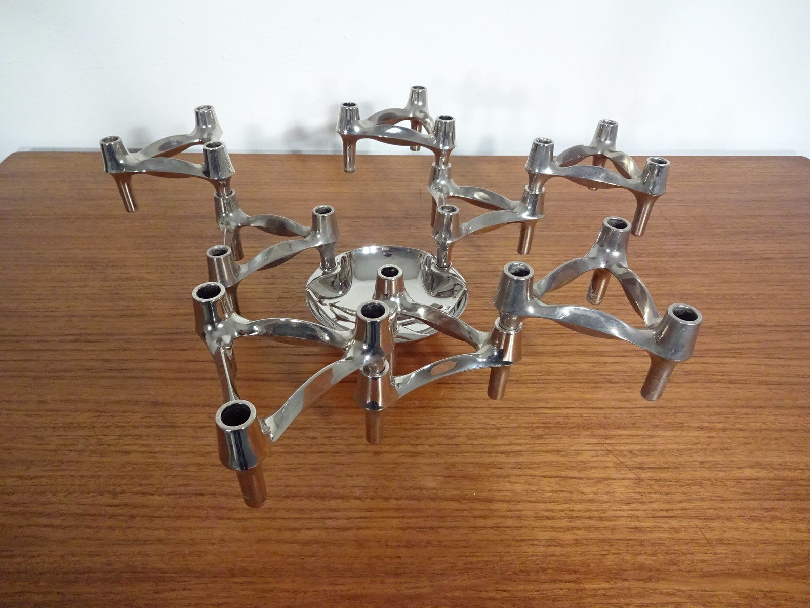 Candleholders By Ceasar Stoffi & Fritz Nagel For Bmf 1960s Set Of 9 photo for sale