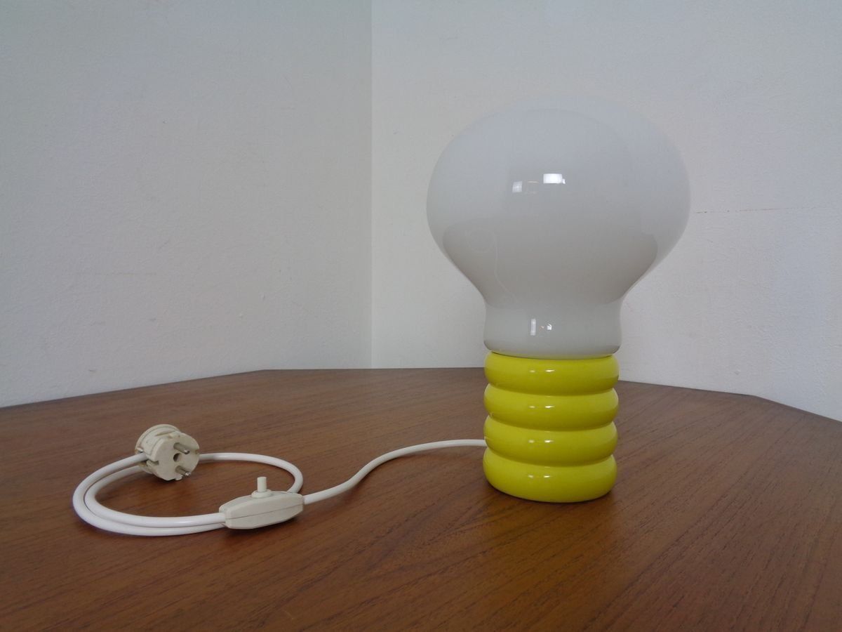 German Yellow Opaline Glass Bulb Lamp By Ingo Maurer For M Design, 1960s photo 824.0