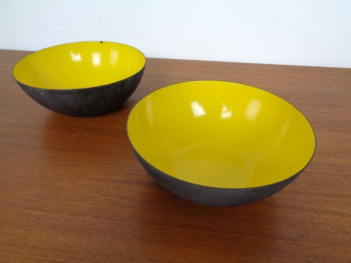 photo furniture Yellow Krenit Bowls By Herbert Krenchel Torben ørskov, Set Of 3, 1960s