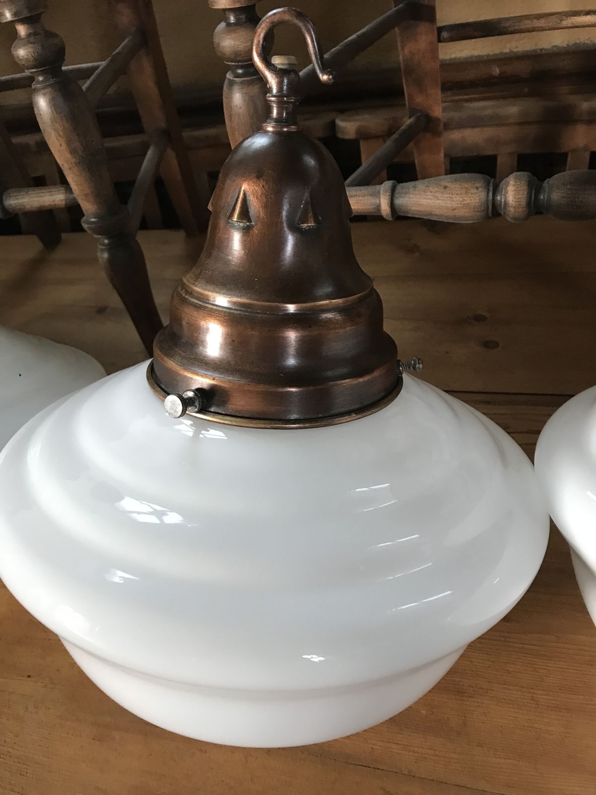 Antique Late 1900s Opaline Chapel Pendant Lights photo 488.0
