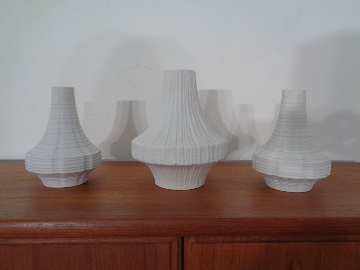 Mid Century Op Art Vases From Heinrich, 1960s, Set Of 3 photo vinterior