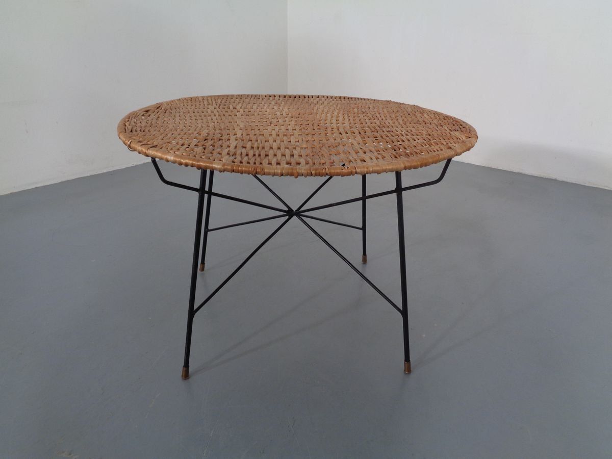 Italian String Basket Coffee Table, 1950s