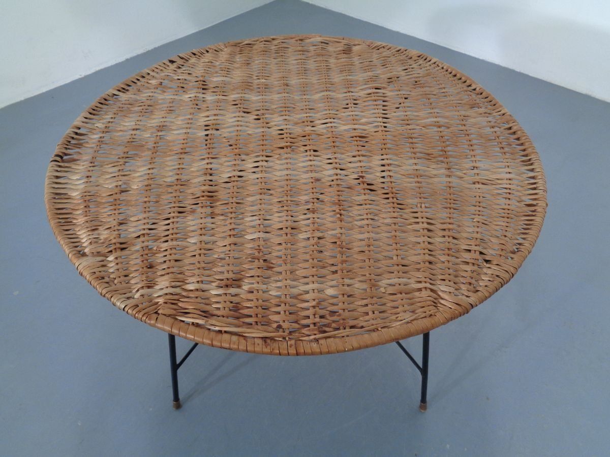 Italian String Basket Coffee Table, 1950s photo vinterior