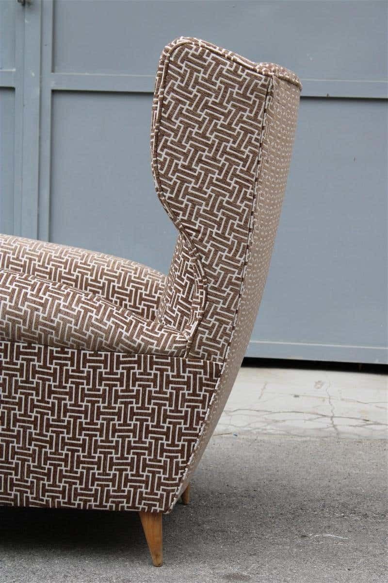 Mid Century Italian Armchair New Velvet Paolo Buffa Design 1950s photo 3214.0