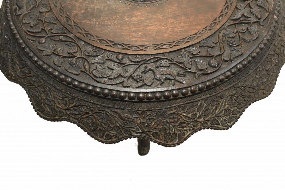 Antique Burmese Side Table Hand Carved Burma 1890 photo 1250.0