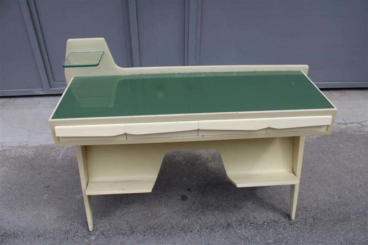Mid Century Italia Vanity Desk In Lacquered Wood Gio Ponti Style Colored Dassi photo vintage