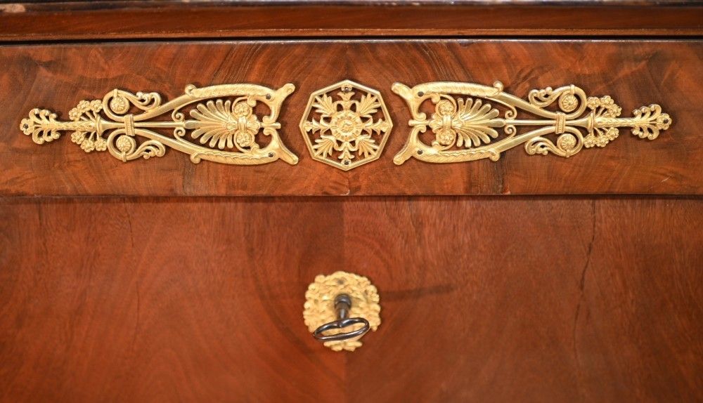 French Empire Escritoire Chest Desk 1880 Mahogany photo for sale