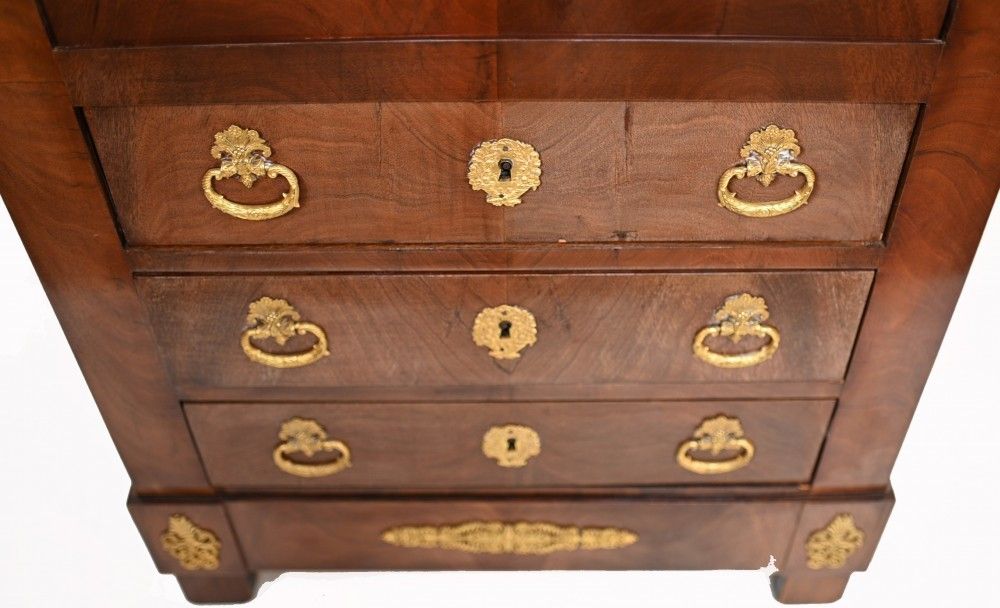 French Empire Escritoire Chest Desk 1880 Mahogany photo Furniture