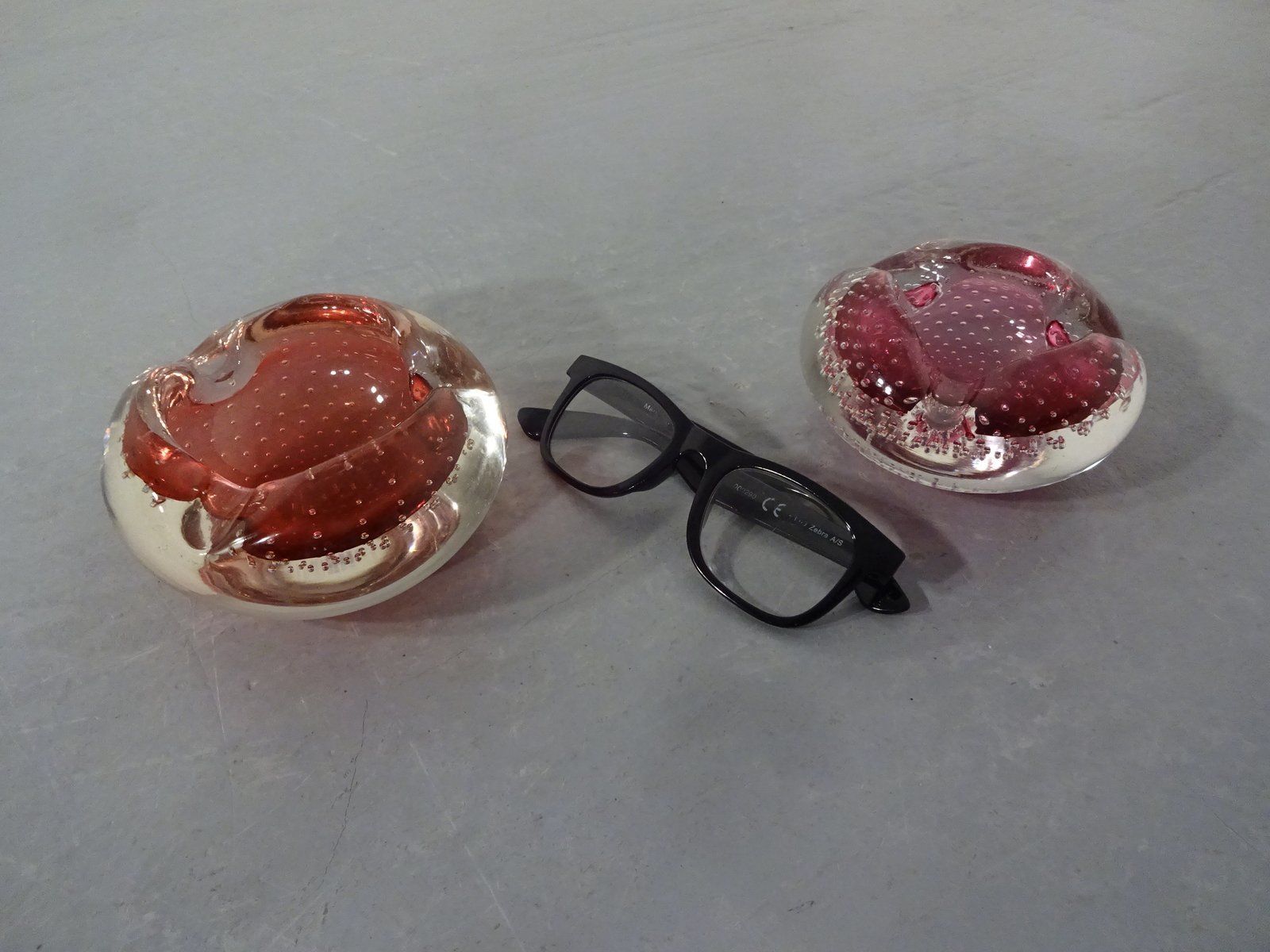 Italian Murano Glass Ashtrays, 1960s, Set Of 2 photo vintage
