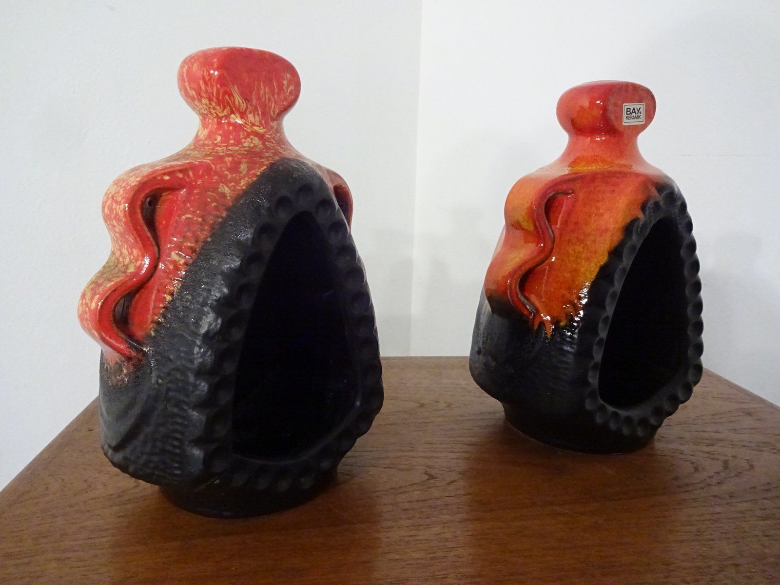 Ceramic Candle Holders From Bay Keramik, 1970s, Set Of 2 photo for sale