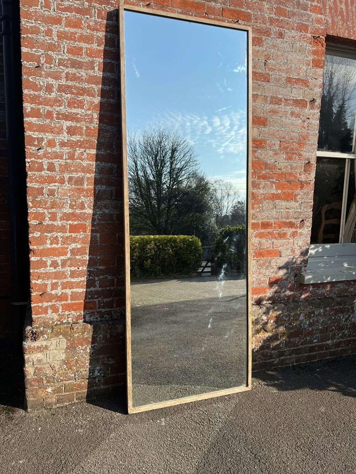 An Exceptional Large Antique French 19th Century Painted Bistro Mirror photo for sale