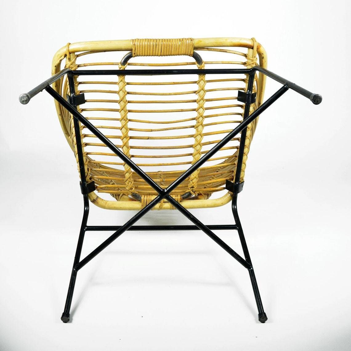photo for sale 1960s Scandinavian Modern Rattan Bucket Armchair, Denmark