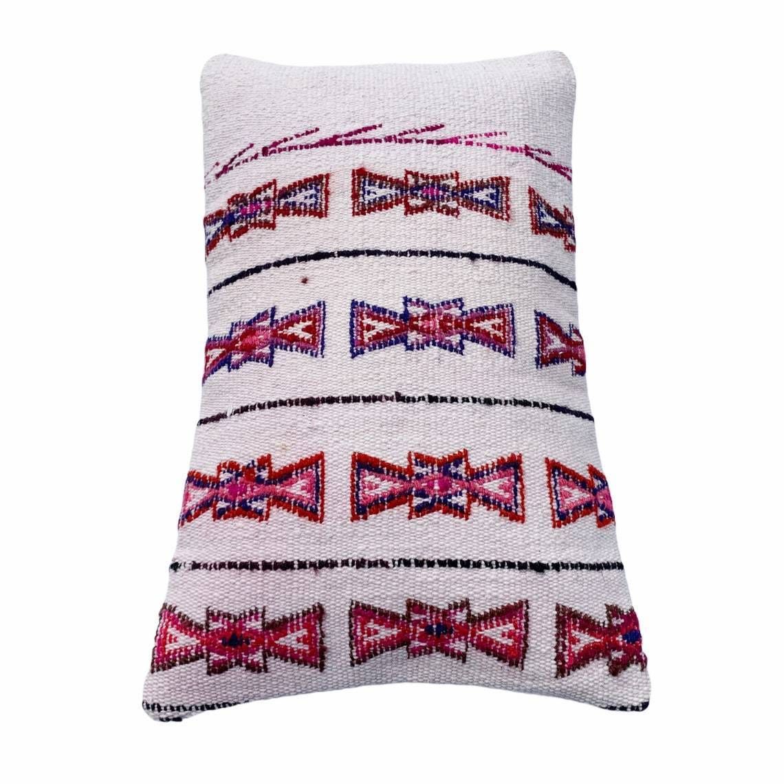Vintage Turkish Kilim Cushion Cover, 30 X 50 Cm photo vintage