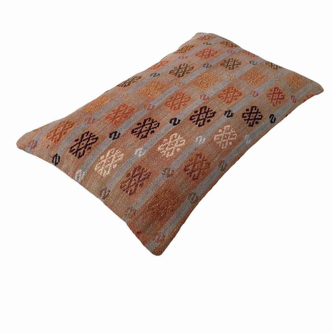 Vintage Turkish Kilim Cushion Cover, 30 X 50 Cm photo Textiles