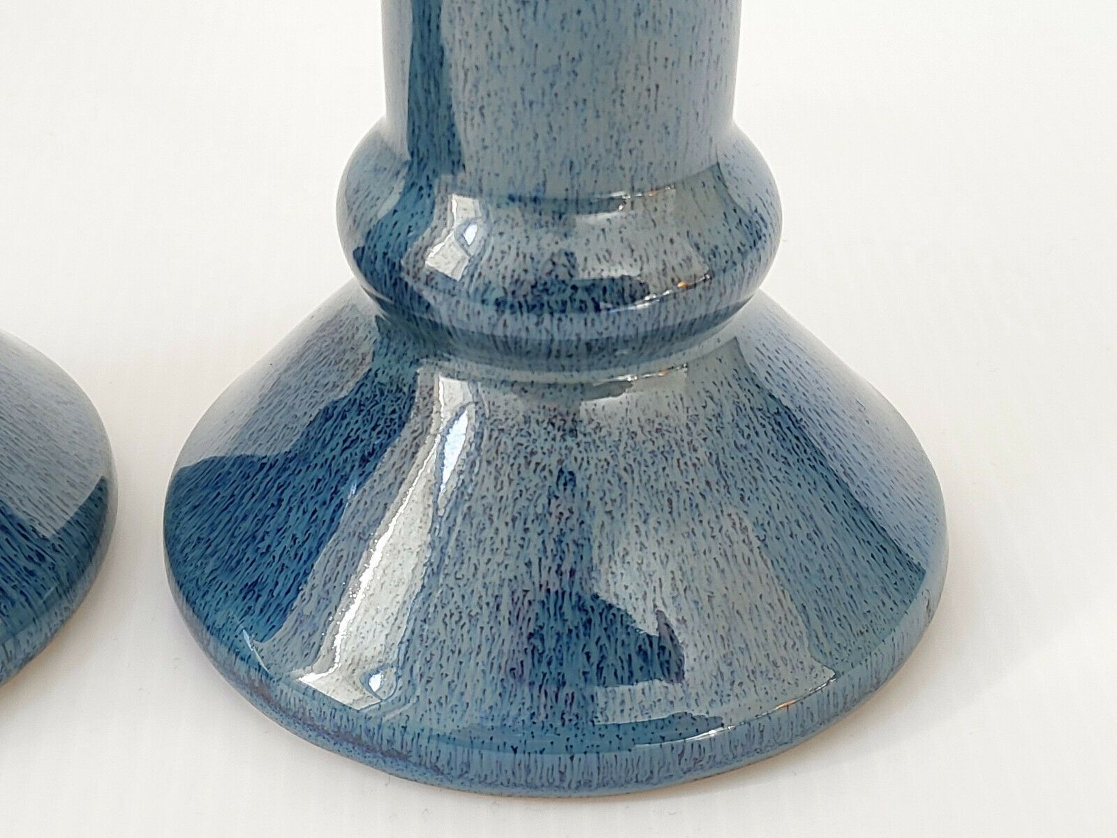 Pair Of Vintage Candleholders 1960 Blue Ceramic 60s 1960s 60s photo Home Decor