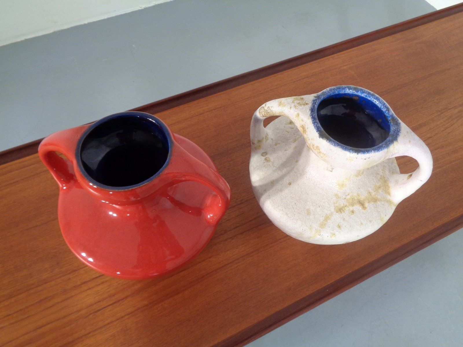 Ceramic Double Handled Fat Lava Vases From Marei, 1970s, Set Of 2 photo vintage