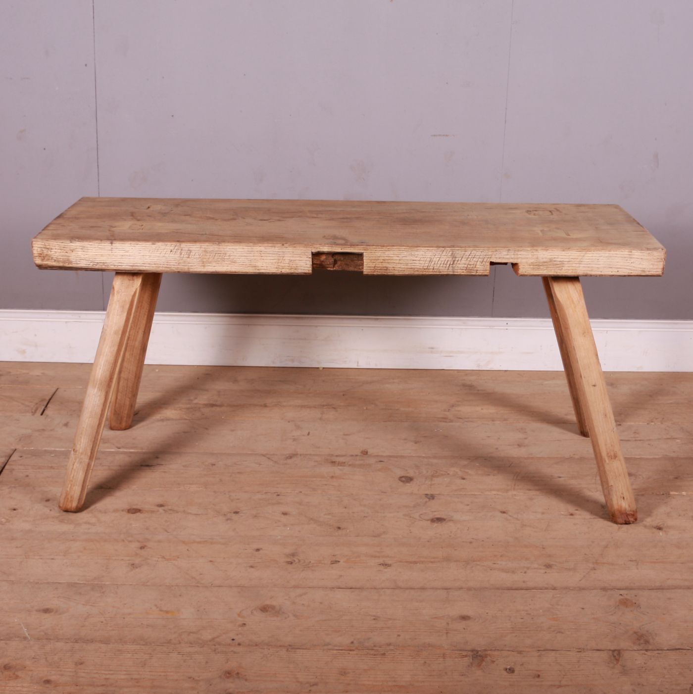 French Scrubbed Sycamore And Elm Trestle Table photo 1500.0