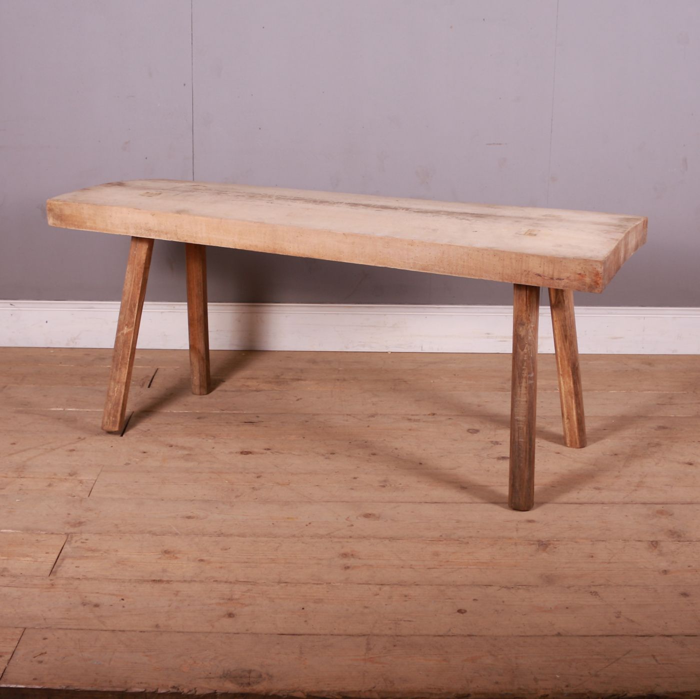 French Scrubbed Sycamore And Elm Trestle Table photo furniture