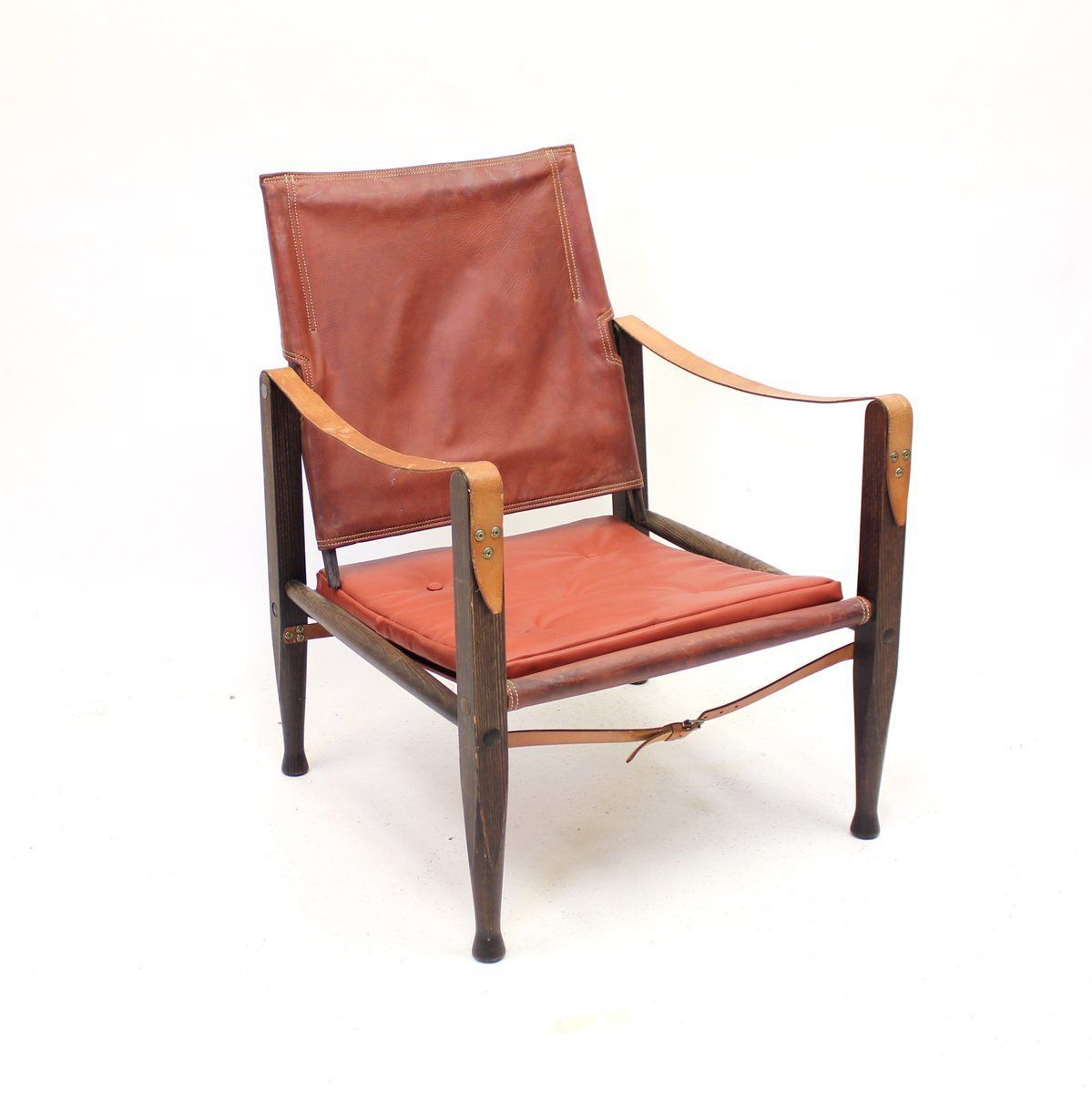 Cognac Leather Safari Chair By Kaare Klint For Ruud Rasmussen, 1960s