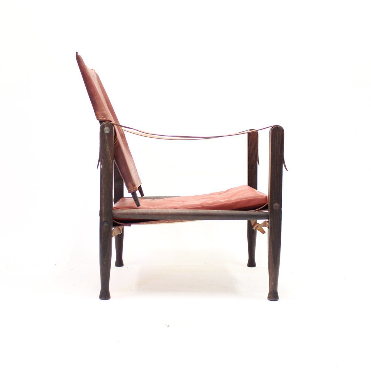 Cognac Leather Safari Chair By Kaare Klint For Ruud Rasmussen, 1960s photo vinterior