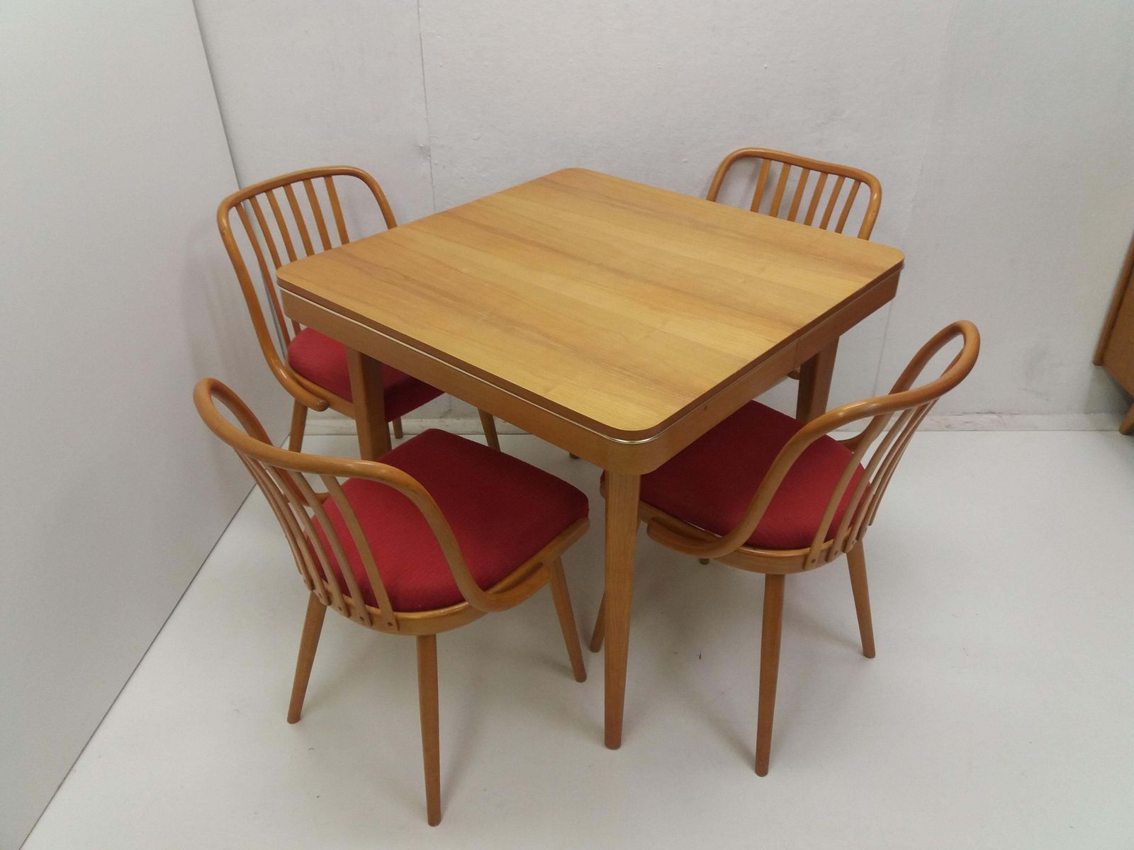 1960 Set Of 4 Retro Suman Chairs And Table, Czechoslovakia photo furniture