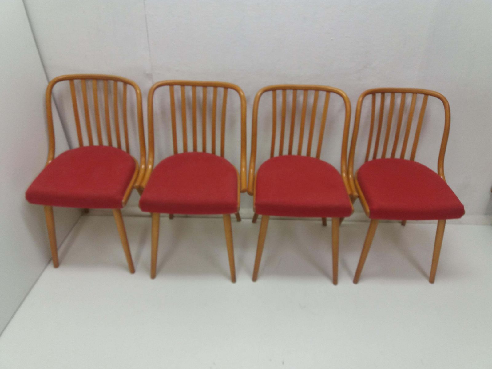 Furniture 1960 Set Of 4 Retro Suman Chairs And Table, Czechoslovakia photo