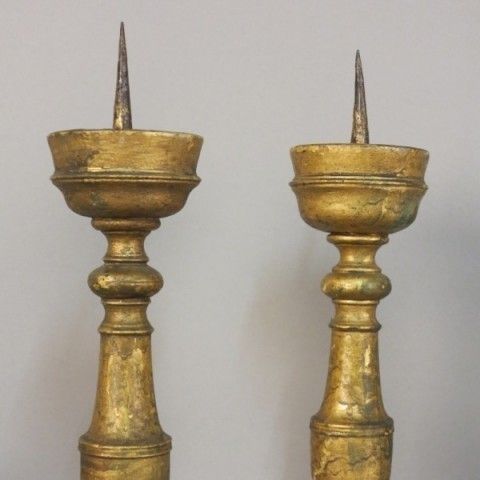 Two Baroque Candle Holders Made Of Wood. 1650   1700 photo vinterior